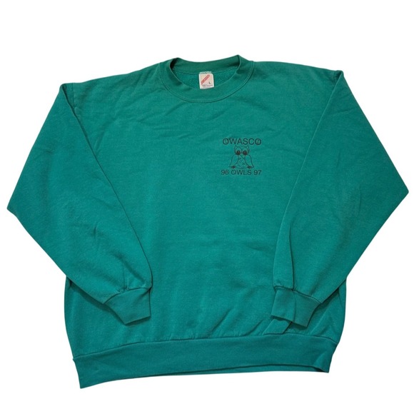 Vintage green crewneck graphic sweatshirt OWASCO